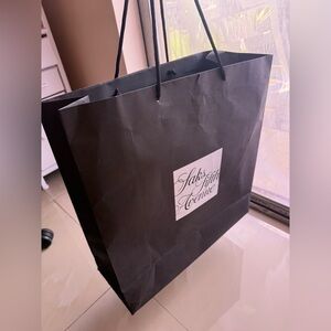 Saks Fifth Avenue Small Black Shopping Bag With Rope Handles 17 / 17 / 6”